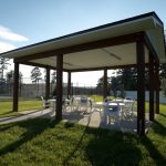 Covered table at Canopy neighborhood in Tallahassee, Florida